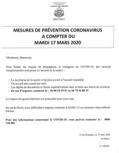 mesures coronavirus